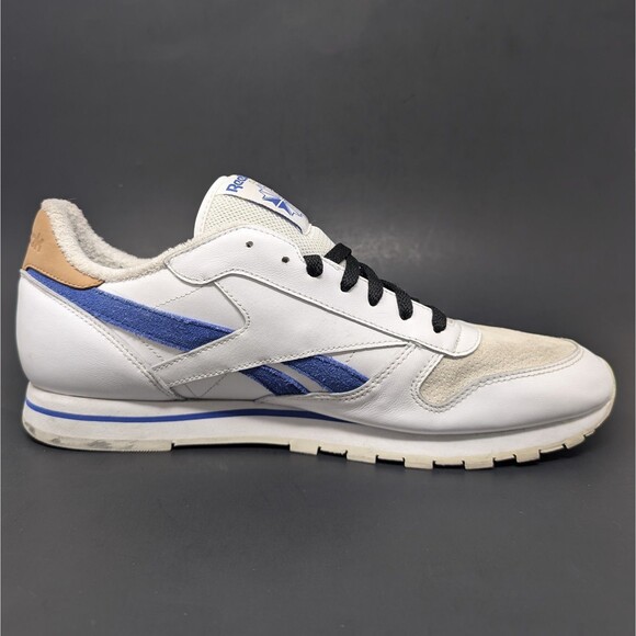 Reebok Classic Leather Sneakers Men\'s Size 13 White Blue FX1289 Retro Suede main image 7